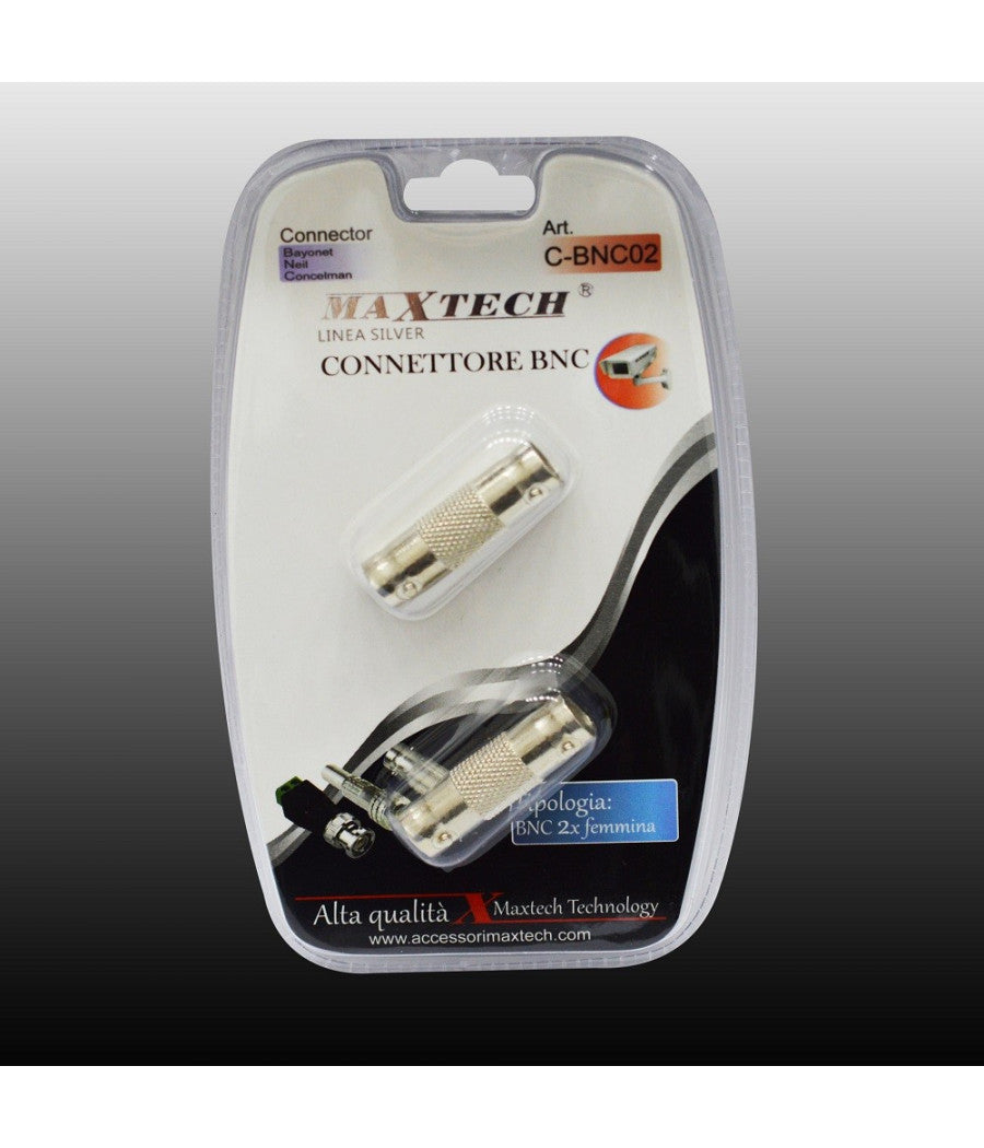 Adattatore Connettore Bnc Femmina Cavo Videosorveglianza Antenna Maxtech C-bnc02         