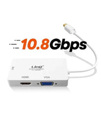 Adattatore Convertitore Da Mini Displayport 3in1 A Vga Hdmi Dvi Proiettori Mdp-443         