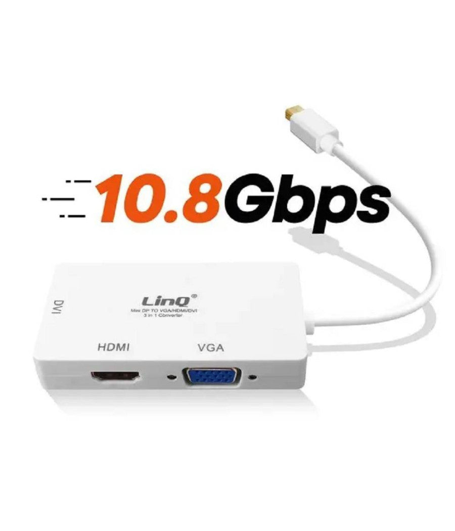 Adattatore Convertitore Da Mini Displayport 3in1 A Vga Hdmi Dvi Proiettori Mdp-443         