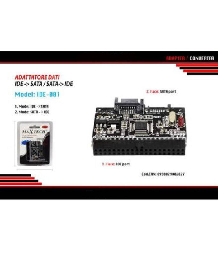 Adattatore Convertitore Dati Ide Sata Interno Bidirezionale Maxtech Ide-001         