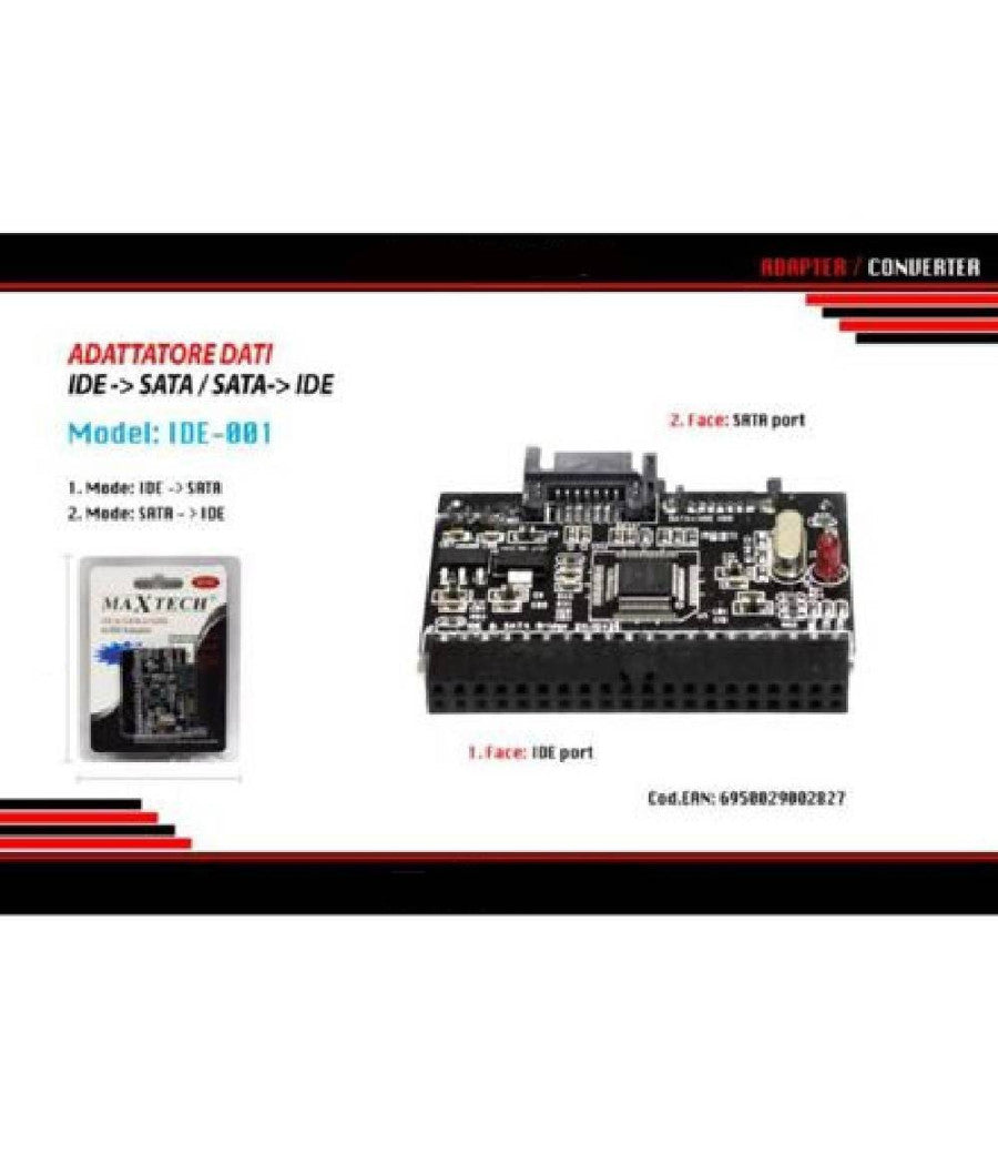 Adattatore Convertitore Dati Ide Sata Interno Bidirezionale Maxtech Ide-001         