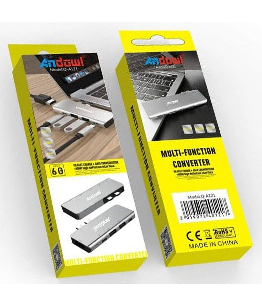 Adattatore Convertitore Hub Multifunzione Per Computer Di Tipo C Hdmi Usb Q-a121         