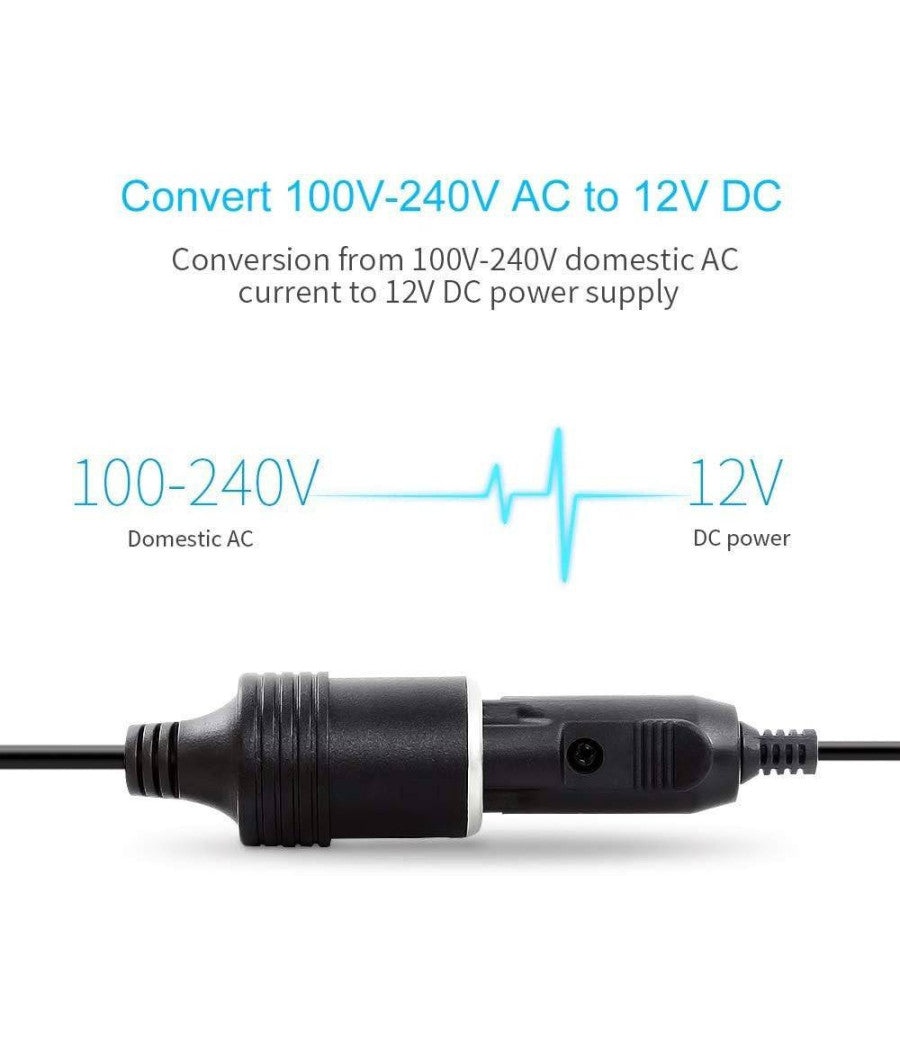 Adattatore Convertitore Per Presa Accendisigari Spina Rete Da 220v A 12 V Ac-dc         