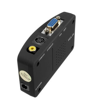 Adattatore Convertitore Video Da Vga Rca S-video In Vga Out Pc Notebook Nero         