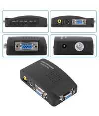 Adattatore Convertitore Video Da Vga Rca S-video In Vga Out Pc Notebook Nero         