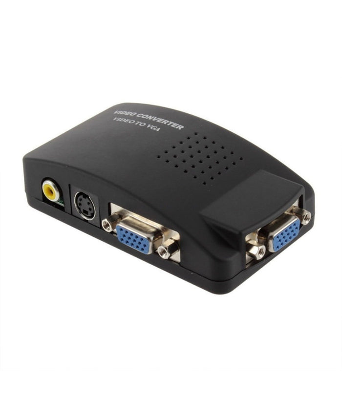Adattatore Convertitore Video Da Vga Rca S-video In Vga Out Pc Notebook Nero         