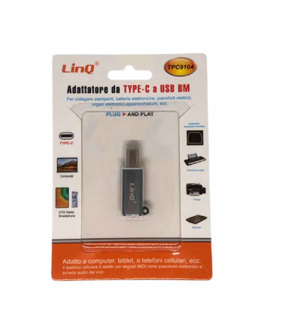Adattatore Da Type-c Femmina A Usb-bm Maschio Per Stampanti Sintetizzatori Tpc9104         