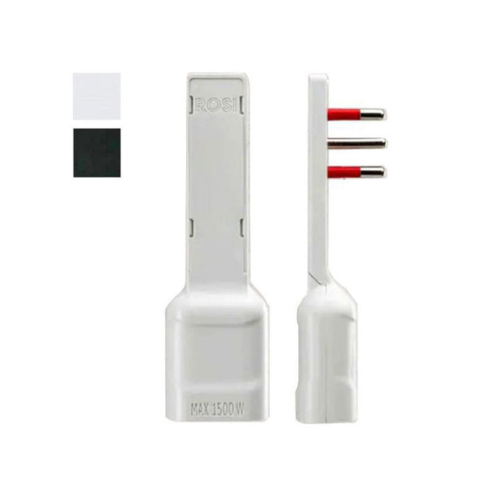 Adattatore Diritto 10a 2P+T Nero Ultrapiatto Rosi