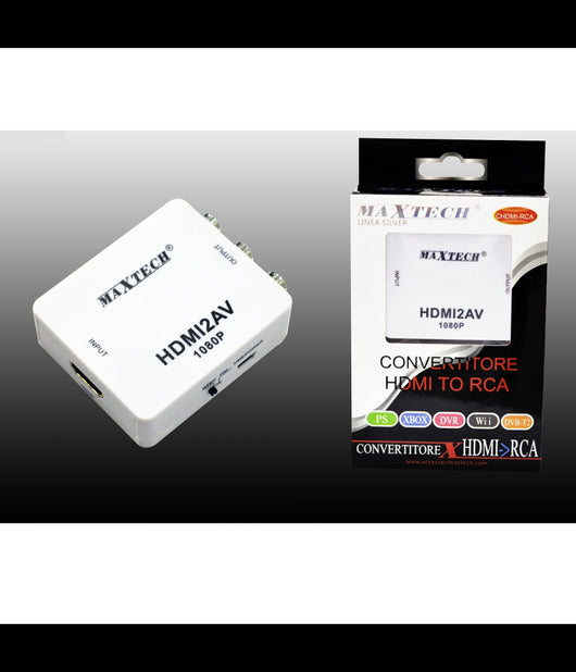 Adattatore Maxtech Convertitore Video Da Hdmi A Rca Interfaccia Hdmi2av Chdmi-rca         