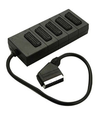 Adattatore Multipresa 5x Presa Scart 21 Poli Multiscart Collega Dvd Decoder A Tv         