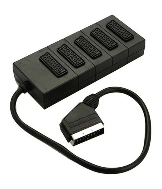 Adattatore Multipresa 5x Presa Scart 21 Poli Multiscart Collega Dvd Decoder A Tv         