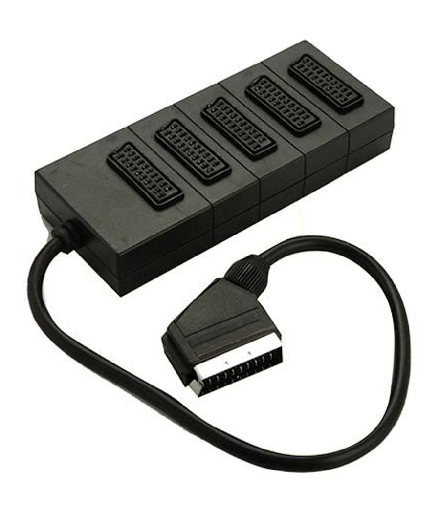 Adattatore Multipresa 5x Presa Scart 21 Poli Multiscart Collega Dvd Decoder A Tv         