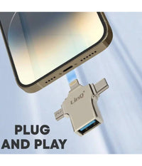 Adattatore Otg 3in1 Da Lightning Type-c Micro Usb A Usb Femmina 100 Mbps Otgu940         