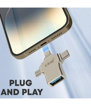 Adattatore Otg 3in1 Da Lightning Type-c Micro Usb A Usb Femmina 100 Mbps Otgu940         