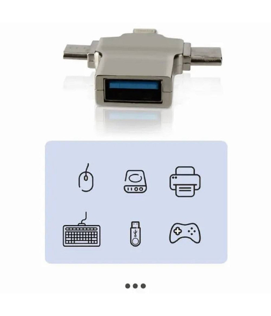 Adattatore Otg 3in1 Da Lightning Type-c Micro Usb A Usb Femmina 100 Mbps Otgu940         