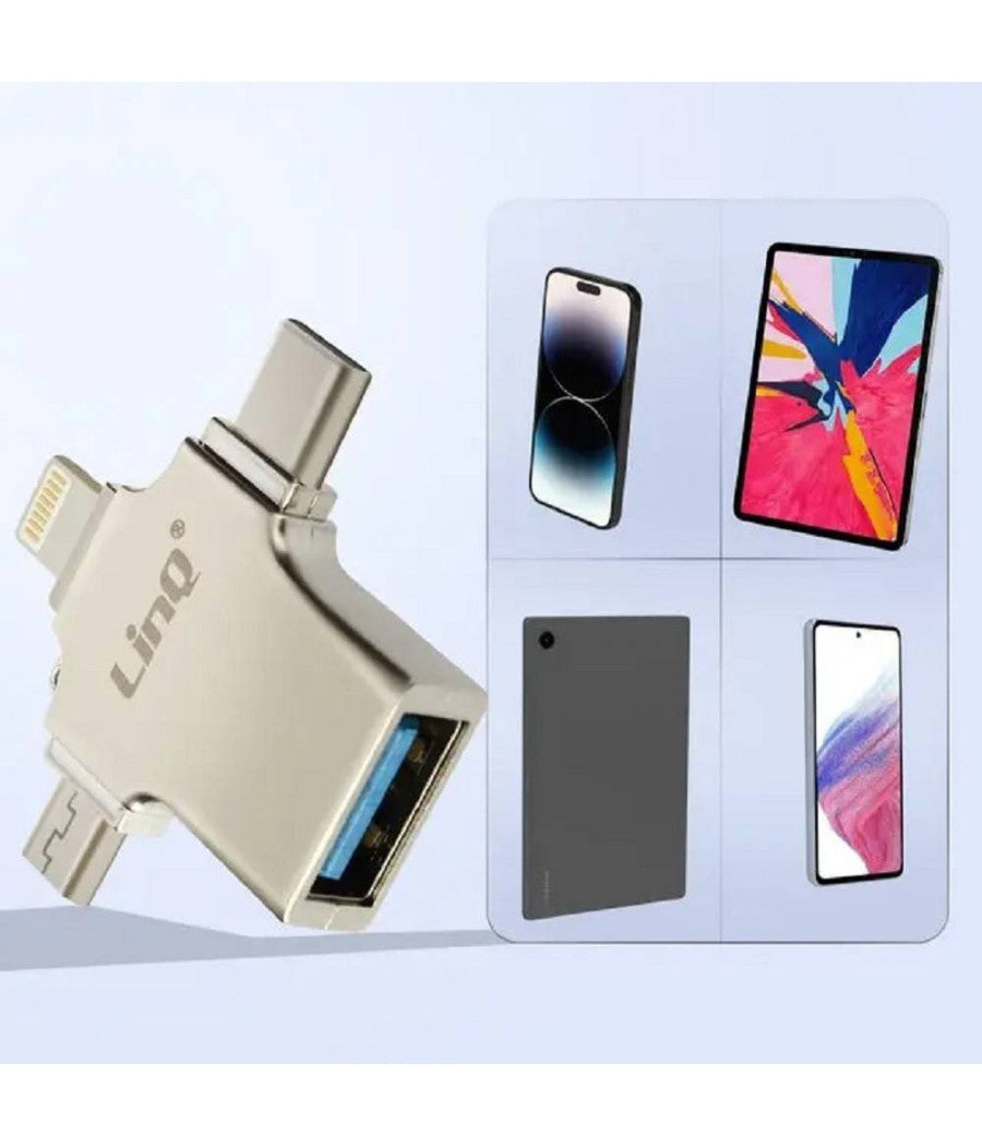 Adattatore Otg 3in1 Da Lightning Type-c Micro Usb A Usb Femmina 100 Mbps Otgu940         