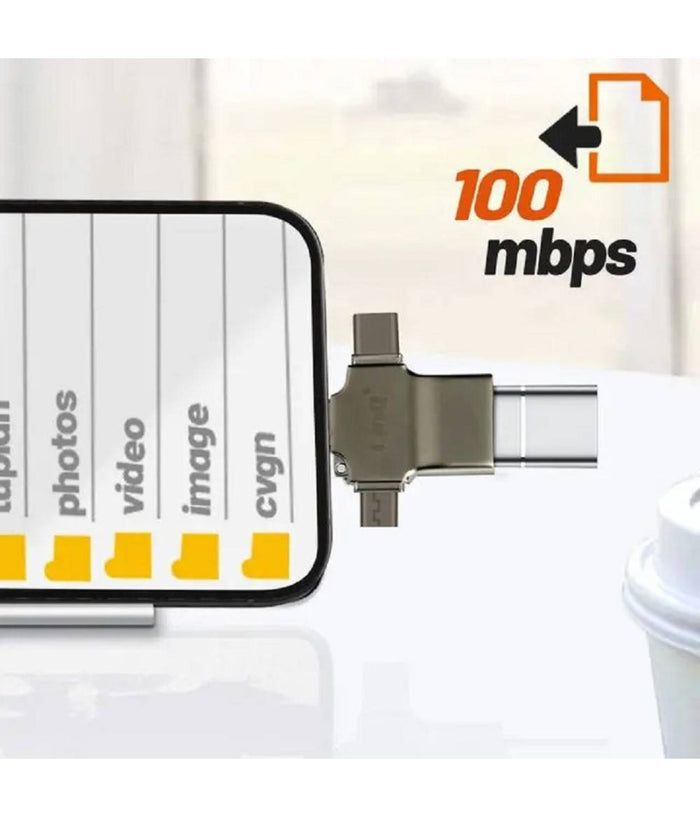 Adattatore Otg 3in1 Da Lightning Type-c Micro Usb A Usb Femmina 100 Mbps Otgu940         