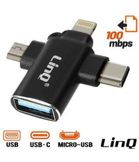 Adattatore Otg Da Usb-c Micro-usb Lightning Verso Usb 3.0 Femmina 3 In 1 Otqu930         