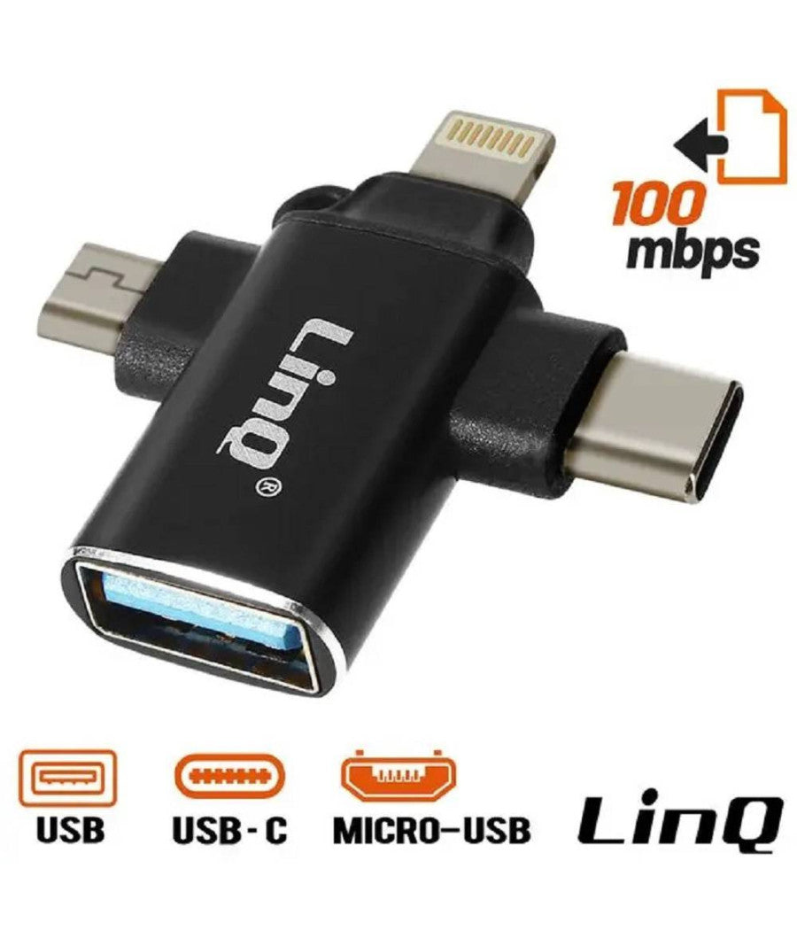 Adattatore Otg Da Usb-c Micro-usb Lightning Verso Usb 3.0 Femmina 3 In 1 Otqu930         
