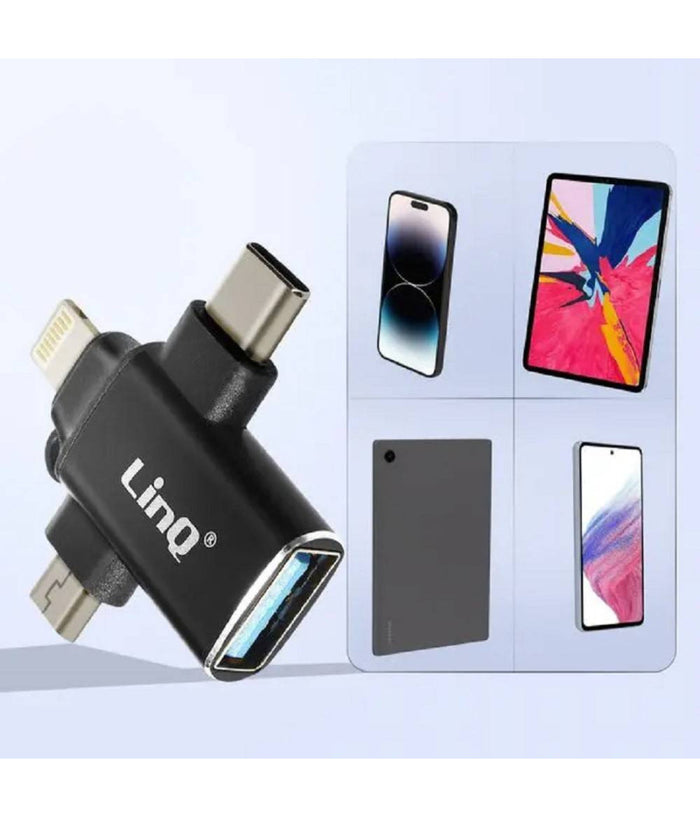 Adattatore Otg Da Usb-c Micro-usb Lightning Verso Usb 3.0 Femmina 3 In 1 Otqu930         