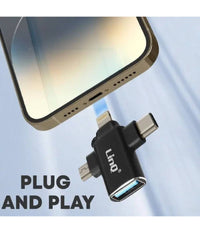 Adattatore Otg Da Usb-c Micro-usb Lightning Verso Usb 3.0 Femmina 3 In 1 Otqu930         