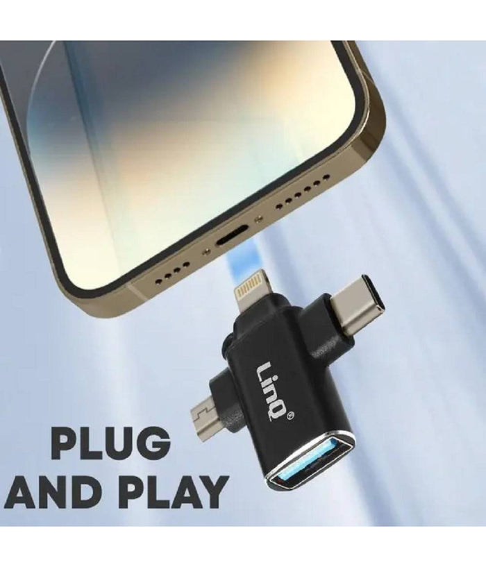 Adattatore Otg Da Usb-c Micro-usb Lightning Verso Usb 3.0 Femmina 3 In 1 Otqu930         