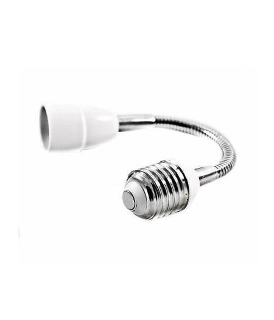 Adattatore Prolunga Flessibile 20cm Lampadina Da E27 A E14 Portalampade Riduttore         