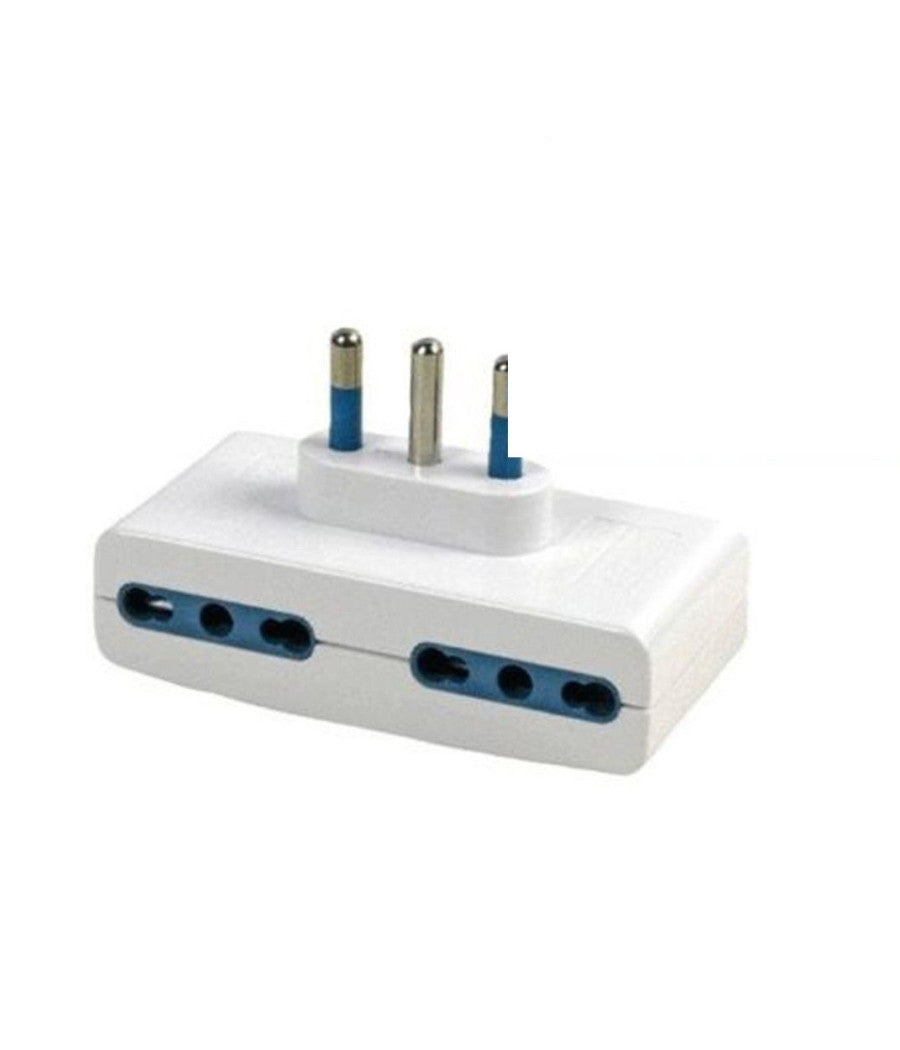 Adattatore Quadruplo Piatto Con 4 Prese 16a Bipasso + Spina 16a         