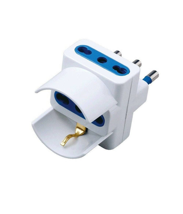 Adattatore Riduttore Tripla Presa Bipasso Con Shuko Tedesca Spina Grande 16a         