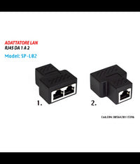 Adattatore Rj45 Splitter Convertitore Lan Da 1 A 2 Porte Doppio Maxtech Sp-l02         