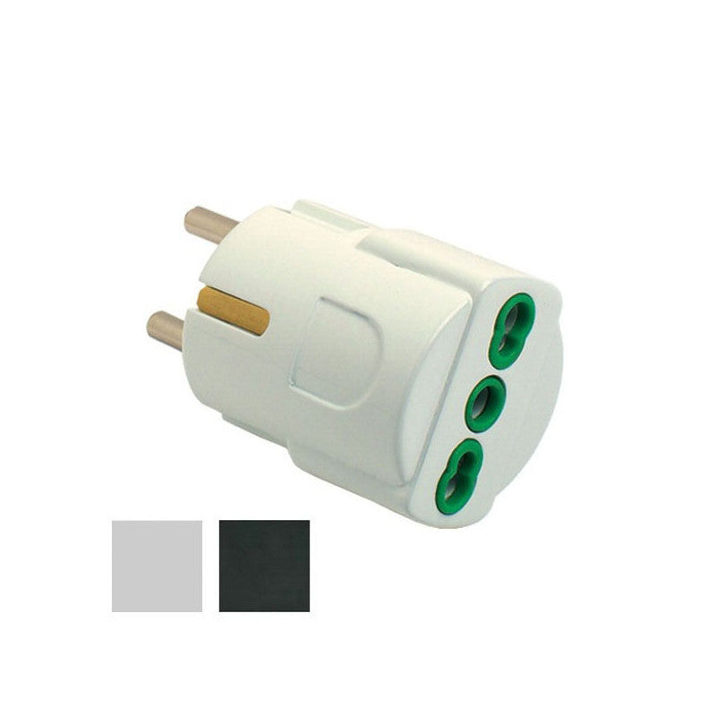 Adattatore Schuko 10/16A+T Nero 81091 Fme