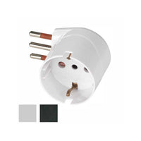 Adattatore Schuko 10A 2P+T Nero 90° Rosi