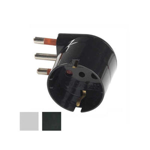 Adattatore Schuko 16A 2P+T Nero 90° Rosi