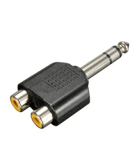 Adattatore Sdoppiatore Audio Stereo Maschio Jack 6,35 Mm + 2 Jack Femmina Rca         