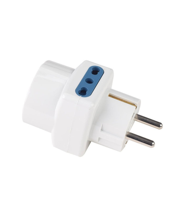 Adattatore Spina 16a 2 Prese Bipasso 10a/16a 2p+t 1 Presa Universale 10/16a Schuko 83051         