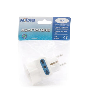 Adattatore Spina 16a 2 Prese Bipasso 10a/16a 2p+t 1 Presa Universale 10/16a Schuko 83051         