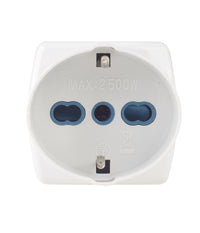 Adattatore Spina 16a 2 Prese Bipasso 10a/16a 2p+t 1 Presa Universale 10/16a Schuko 83051         