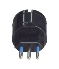 Adattatore Spina Elettrica 2p+t 10a Schuko Standard Italiano-tedesco Nero 83032         