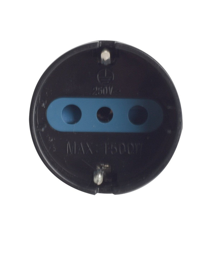 Adattatore Spina Elettrica 2p+t 16a Con 1 Presa Ita 10a/schuko 16a 2p+t Nero 83036         