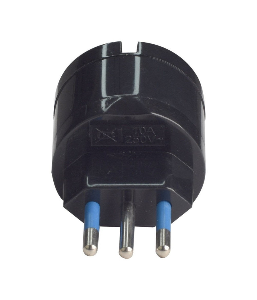 Adattatore Spina Elettrica 2p+t 16a Con 1 Presa Ita 10a/schuko 16a 2p+t Nero 83036         