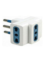 Adattatore Triplo 2p+ T 10a Con Spina 10a  + 3 Prese 10a Tripla Attacco Piccolo         