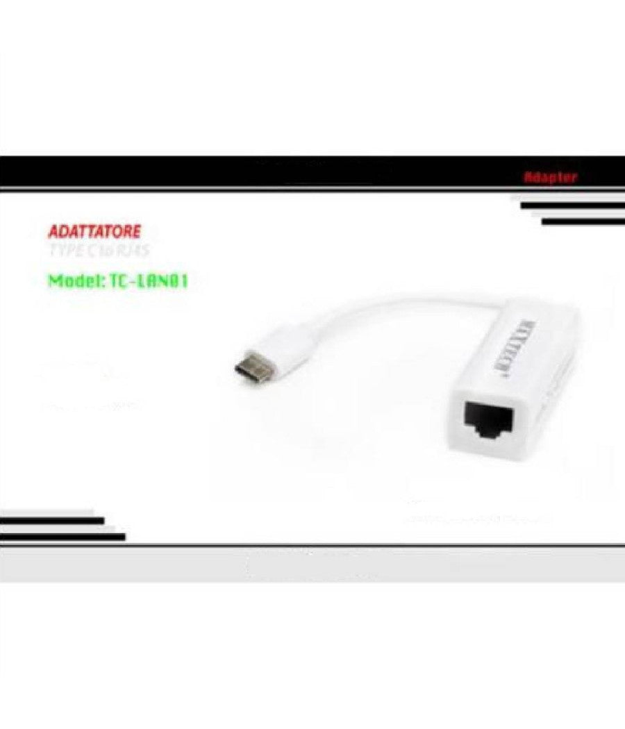 Adattatore Type-c A Rj45 Lan Ethernet Cavo Rete Per Pc Laptop Maxtech Tc-lan01         