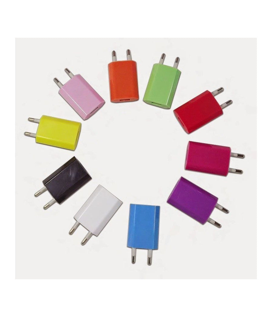 Adattatore Usb Spina 5v 1a Caricabatteria Per Smartphone Tablet Vari Colori         