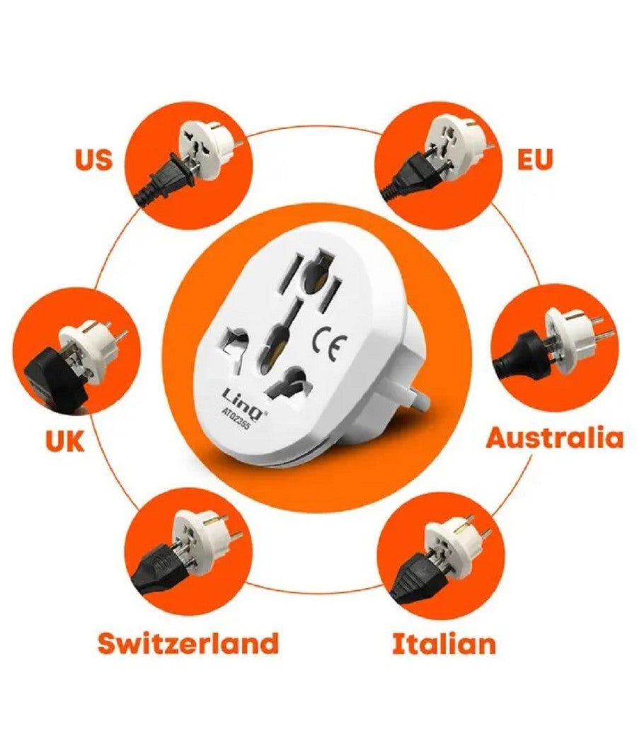 Adattatore Viaggio Spina Universale Da Presa Ue Tipo C A Regno Unito Tipo G Atq2355         