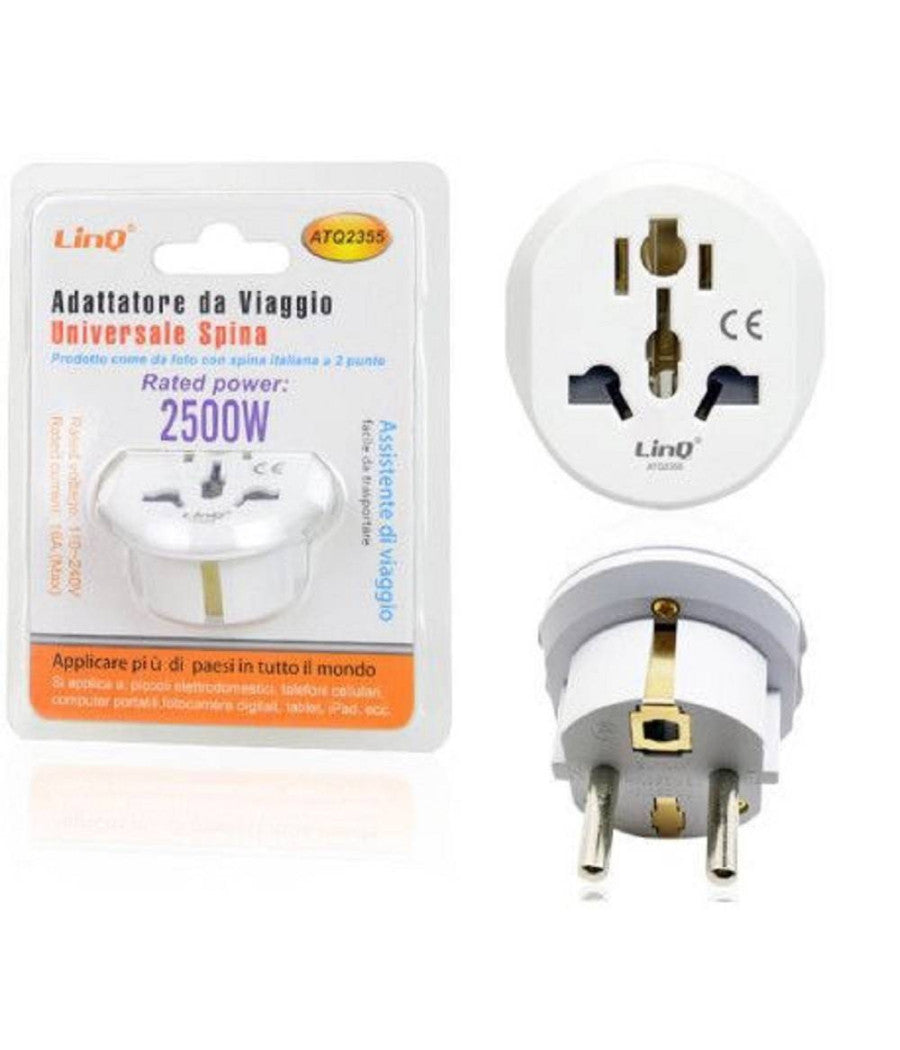 Adattatore Viaggio Spina Universale Da Presa Ue Tipo C A Regno Unito Tipo G Atq2355         