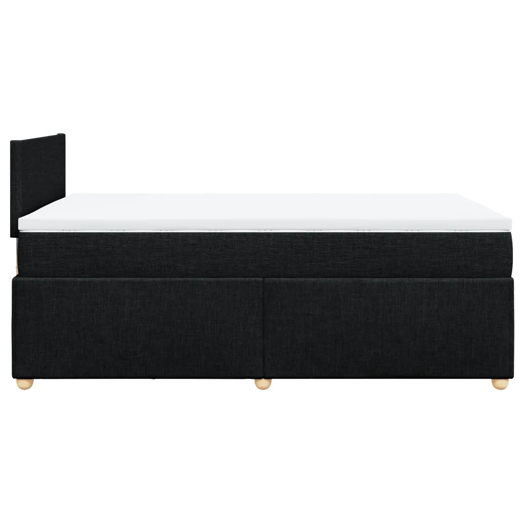 Giroletto a Molle con Materasso Nero 120x190 cm in Tessuto