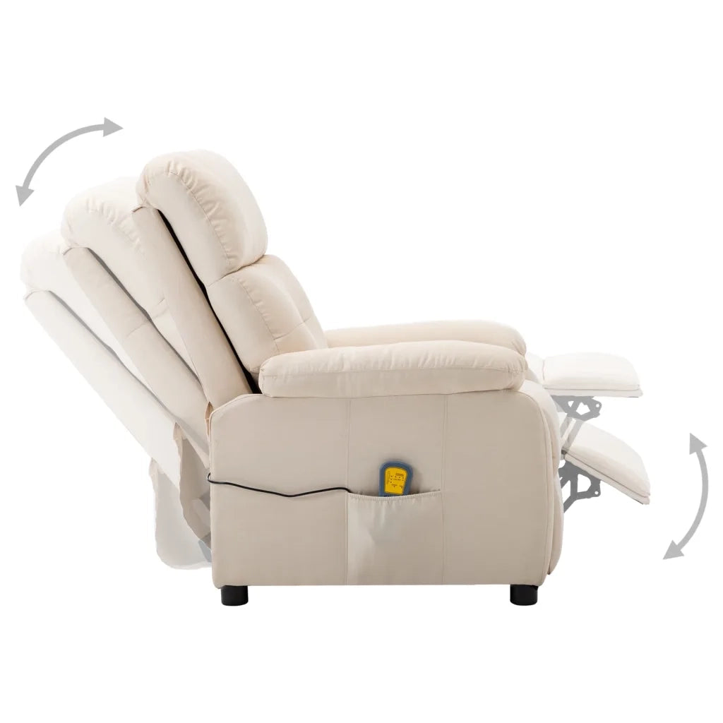 Poltrona massaggiante elettrica in Tessuto Crema 3074099