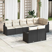 Set Divano da Giardino 8 pcs Nero e Bianco polyrattan 3354416