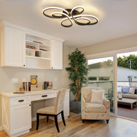 ZMH Lampada da soffitto plafoniera LED moderna nera 40cm 30W 3000K bianco caldo