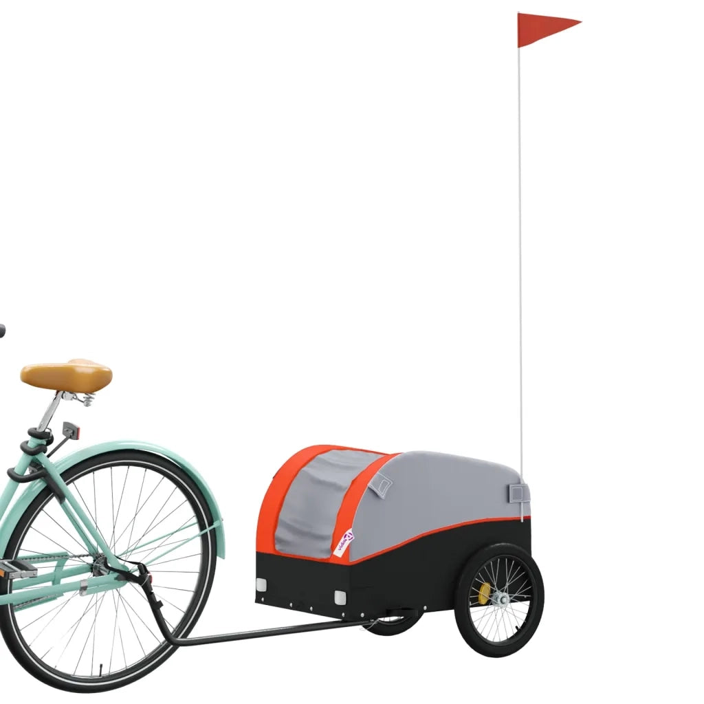 Rimorchio da Bici Nero e Arancione 30 kg in Ferro CFW9419985